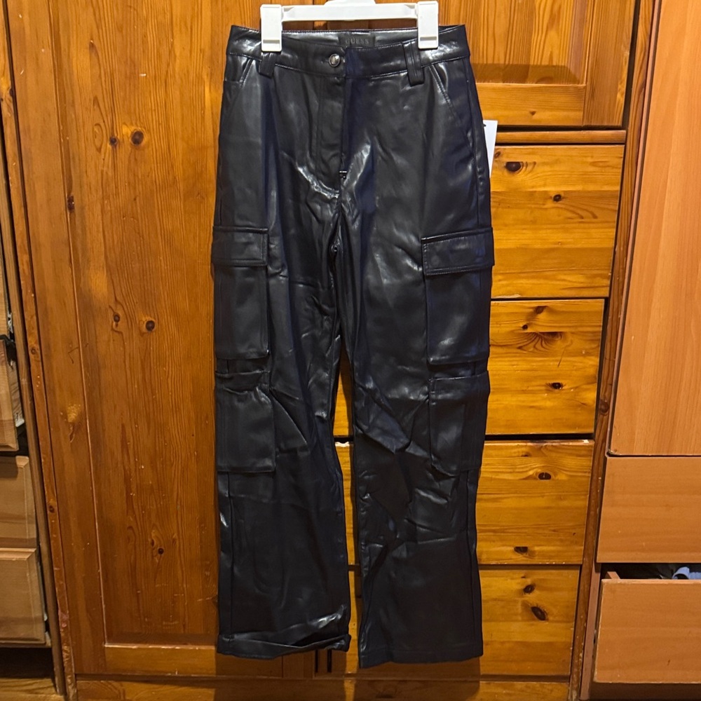 Guess Navy Blue Leather Pants